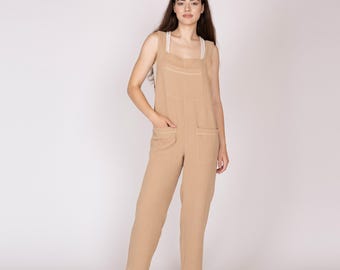 Belgian muslin women's jumpsuit. 20 colors. All sizes. - Waffle cotton overall. Muslin romper. Loose women jumpsuits. Pure cotton rompers.