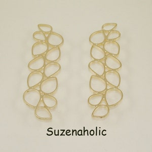 Matte gold plated teardrop pendants (4pcs)