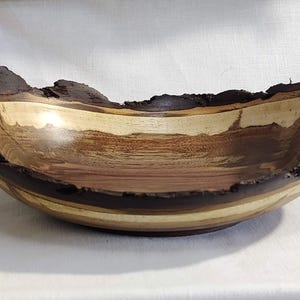 Hand Turned Live Edge Walnut Bowl - 12&quot; x 10&quot; x 4&quot; Food Safe Finish