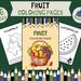 36 Fruit Coloring Pages for School Kids Educational Homeschool PDF ...