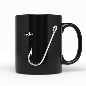 Hooked zwarte keramische koffiemok, 11 oz, vismok