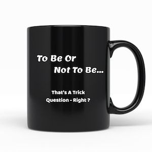 Shakespearean Coffee Mug, Black Ceramic, 11oz