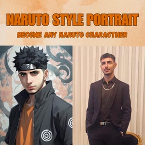Devenez un personnage NARUTO, portrait personnalisé de style Naruto, art numérique, cadeau Naruto, portrait personnalisé de style naruto à partir d'une photo