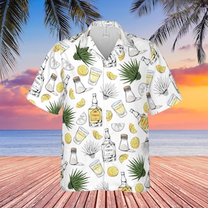 Grappig Cinco De Mayo drinken Hawaiiaans shirt, The Three Amigos button-up shirt, Mexicaans festival Hawaiiaans shirt, tequila limoen en zout shirt