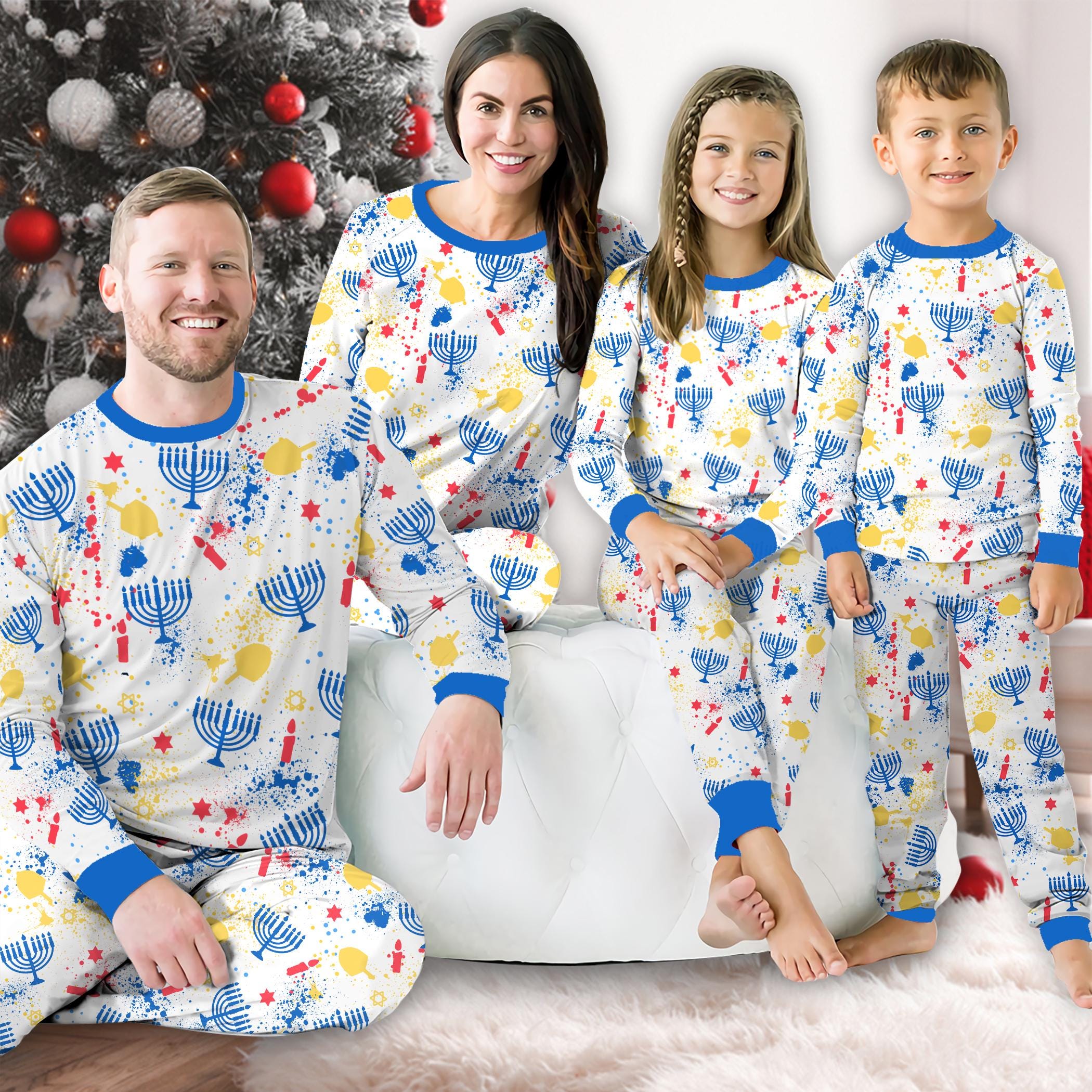 Family hanukkah pajamas sale