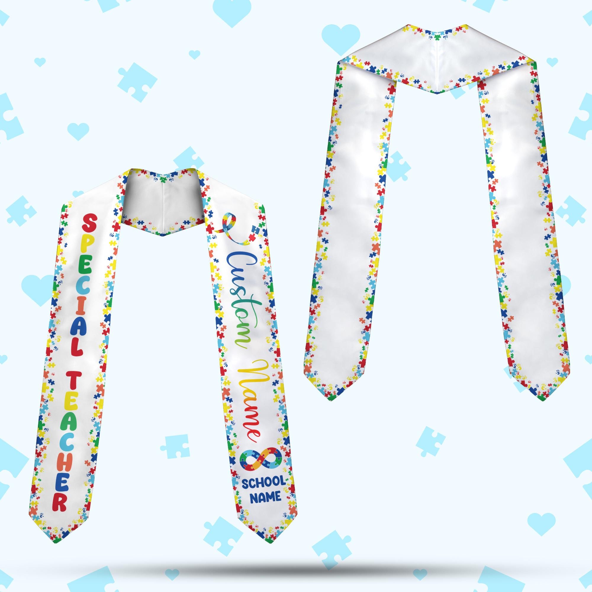 Personalized Autism Graduation Stole, Special Education Teacher ...