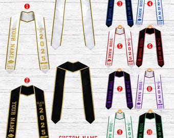 Custom Graduation Stole, Personalized Senior Stole, Class Of 2025, College Graduation, Gift For Future Teacher, Classic Graduation Accessory