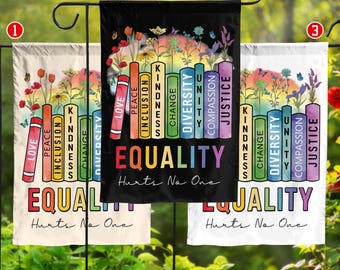 Equality Hurts No One Garden Flag, Diversity And Inclusion Flag, Rainbow Equal Rights Yard Flag, Equality Social Justice LGBTQ Garden Flag