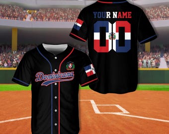 Personalized Dominican Republic Baseball Jersey, Custom Name Dominicana Baseball Jersey Uniform, Dominican Republic Independence Day Gift