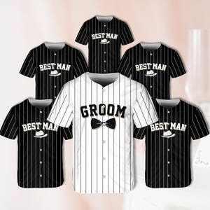 Personalized Bachelorette Party Jersey, Custom Groom & Groomsmen Baseball Jersey, Matching Bachelor Groomsmen Best Man Team Groom Jersey