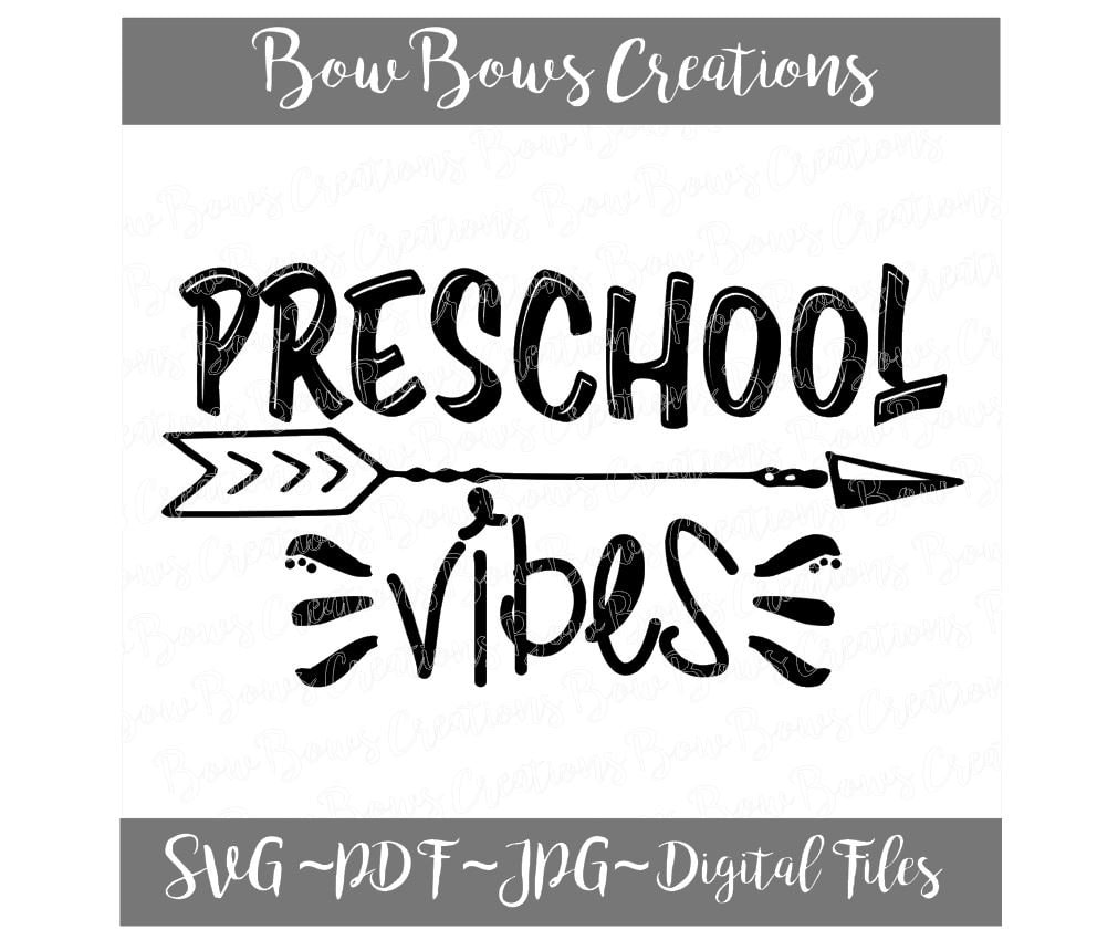 Preschool Vibes Cut File // Teach Apple SVG Vinyl Car Window Sticker ...