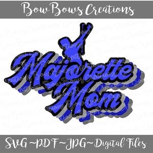 Majorette Mom Sublimation Design // Sports Digital Download // Band Baton Twirl Hand Drawn // Heat Press PNG