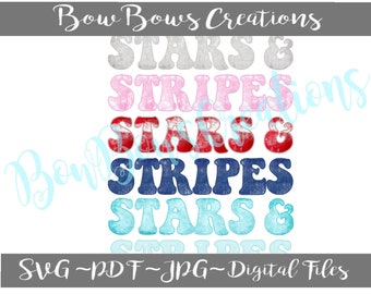 Stars and Stripes Sublimation Design / Patriotic / Digital / Digital / July 4th / America / Independence Day / Memorial Heat Press PNG