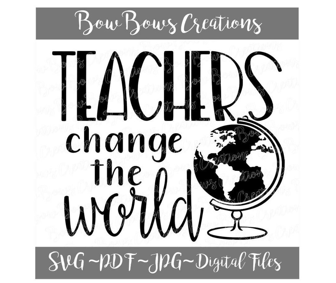 Teachers Change the World Cut File // Teach Apple SVG Vinyl Car Window ...