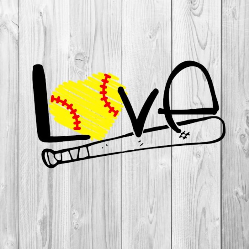 Download Softball Or Baseball Love Sticker Digital File Svg Svg Vinyl Car Window Decal Accessory Sticker Monogram Tag Laptop Iphone Clip Art Art Collectibles Minyamarket Com