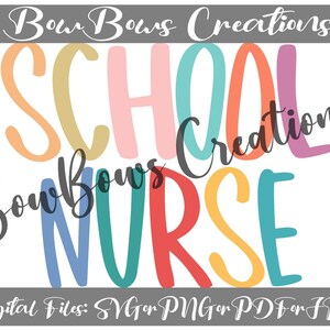 School Nurse Teacher Sublimation Design // Nursing Retro Digital Download // Back To School // Outline Heat Press PNG