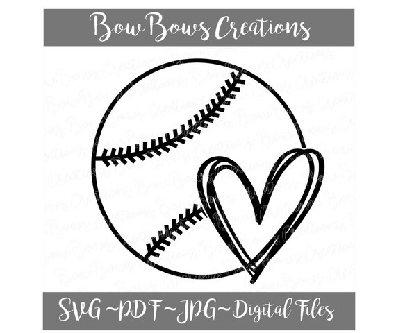 Download Baseball Or Softball Heart Digital File Svg Svg Vinyl Car Etsy