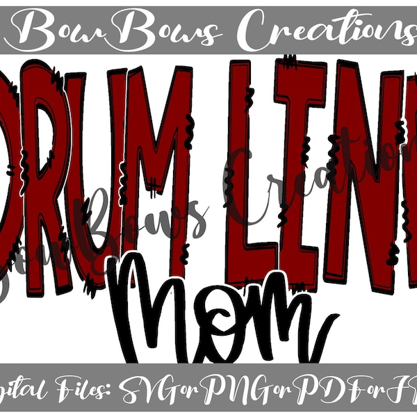 Drum Line Mama Band Mom Sublimation Design // Sports Digital Download // Mommy Drumline Color guard Hand Drawn // Football Heat Press PNG