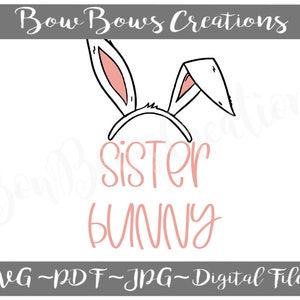 Sister Brother Bunny Rabbit Sublimation Design // Sibling Wallen Easter Day Digital Download // Spring Bunnies // A Sub Heat Press PNG