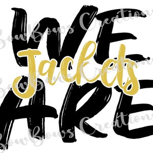 We Are Jackets Svarta och Gula Skolsporter PTA PTO Sublimeringsdesign // Gul Digital Nedladdning // Leopard och Prickar Handritade // PNG
