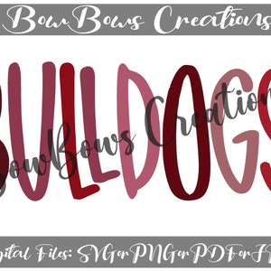 Bulldogs Mascot Retro Sublimation Design // School Sports Digital Download // Groovy Hand Drawn // Heat Press PNG // PTA PTO // Park and Rec