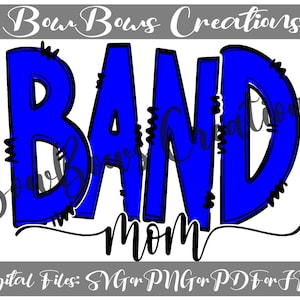 Mama Band Mom Sublimation Design // Sports Digital Download // Mommy Drumline Color guard Hand Drawn // Football Heat Press PNG