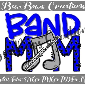 Mama Band Flute Mom Sublimation Design // Sports Digital Download // Music Note Drumline Color Guard Hand Drawn // Football Heat Press PNG