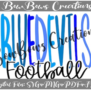 Blue Devils Football Mama Band Sublimation Design // Sports Digital Download // Friday Night Lights Hand Drawn // Football Heat Press PNG
