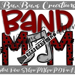 Mama Band Clarinet Mom Sublimation Design // Sport Digital Download // Music Note Drumline Color guard Hand Drawn // Football Heat Press PNG