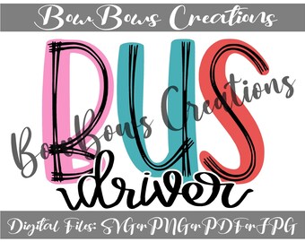 Bus Driver Aide School Bus Sublimation Design // Retro Digital Download // Back To School // Outline Heart Heat Press PNG