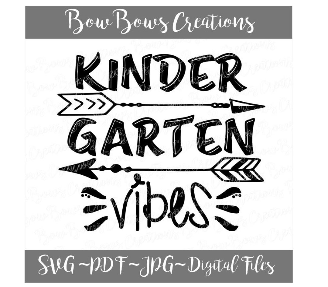 Kindergarten Vibes Cut File // Teach Apple SVG Vinyl Car Window Sticker ...