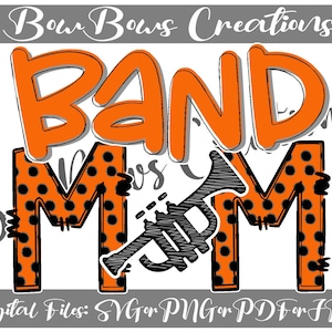 Mama Band Trumpet Mom Sublimation Design // Sports Digital Download // Mommy Drumline Color guard Hand Drawn // Football Heat Press PNG