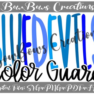 Blue Devils Colorguard Mama Band Sublimation Design // Sports Digital Download // Drumline Color Guard Hand Drawn // Football Heat Press PNG