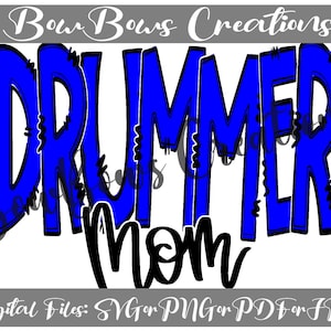 Drummer Mama Band Mom Sublimation Design // Sports Digital Download // Mommy Drumline Color guard Hand Drawn // Football Heat Press PNG