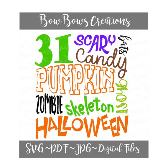 Download Fall Halloween Subway Art Digital Cut File Svg Vinyl Car Etsy