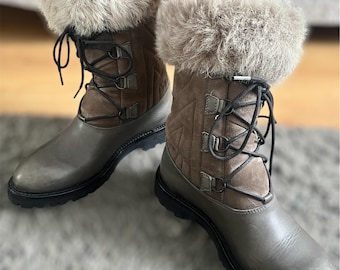 Max Mara Suede & Fur Winter Boots, Vibram Sole (EU37 / UK4.5 / US7)