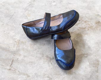 Vintage Clarks Active Air Women's Mary Jane Shoes Dark Green Leather (EU 37)