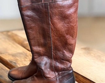 Brown leather knee-high boots EU41 / US10.5