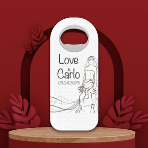 Customizable Wedding Favor For Guests, Personalized Wedding Gift, Magnetic Bottle Opener, Save The Date, Custom Cap Opener, Wedding Gift