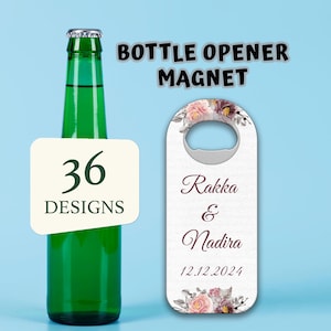 Customizable Wedding Favor For Guests, Personalized Wedding Gift, Magnetic Bottle Opener, Save The Date, Custom Cap Opener, Wedding Gift