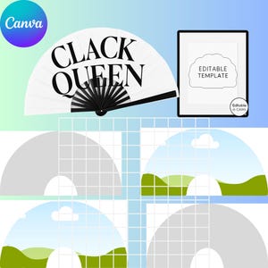 Editable Viral Hand Fan Template | DIY Folding Fan Design | Printable Clack Fan for Parties, Events & Celebrations | Canva Template
