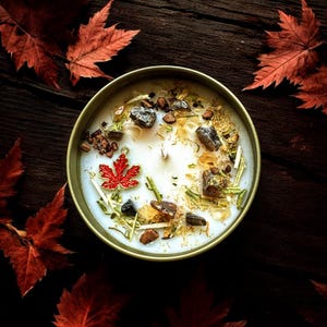 Harvest Glow Soy Candle, Candles for a Cause, Intention Candles, Organic Herbs, Quick Ship, Handmade