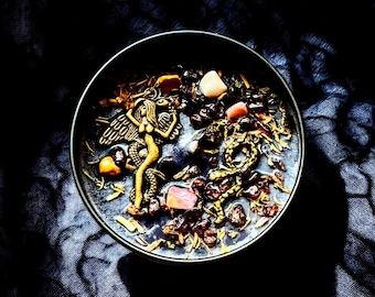 Twilight Forest Fairy Soy Candle: Crystal & Herb Infused