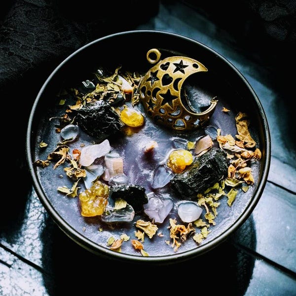 Lunar Eclipse Soy Candle, Moon Candle, Organic Herbs, Candles for a Cause, Quick Ship! Handmade