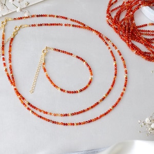Boho Chic Carnelian Gemstone Red Choker - Stunning Handmade Red Carnelian Gem Necklace