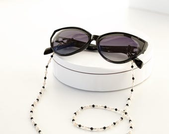 Stylish Beaded Glasses Chain with Natural Spinel & Pearls - Trendy Eye Wear Holder