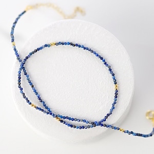 Elegant Blue Lapis Lazuli Choker Necklace - Unique Handmade Jewelry Set for Her