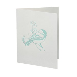 Chickadee Letterpress Card (Blue)