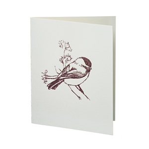 Chickadee Letterpress Card (Brown)