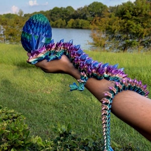 3D Gedruckter Kristall Drache, Drachenei, Gliederdrache Figur, Kleinkind Raumdekoration, Handgemachtes Drachen Spielzeug, Kundenspezifisches Kinderspielzeug